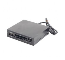 Картридер внутренний 3.5" Gembird FDI2-ALLIN1-02-B черный, USB2.0+6 разъемов для карт памяти" (SD/SDHC, T-Flash, XD, MS, M2, CF), коробка (083911) {60}