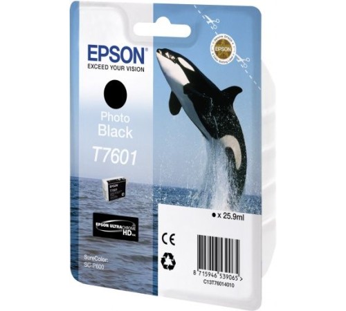 Картридж струйный Epson T7601 C13T76014010 фото черный (25.9мл) для Epson SureColor SC-P600