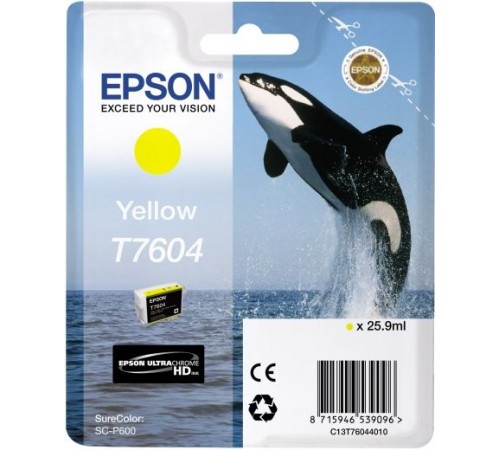 Картридж струйный Epson T7604 C13T76044010 желтый (2100стр.) (25.9мл) для Epson SureColor SC-P600