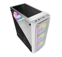 Powercase CMIZW-L4 Mistral Z4 White, Tempered Glass, Mesh, 4x 120mm 5-color LED fan, белый, ATX