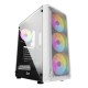 Powercase CMIZW-L4 Mistral Z4 White, Tempered Glass, Mesh, 4x 120mm 5-color LED fan, белый, ATX