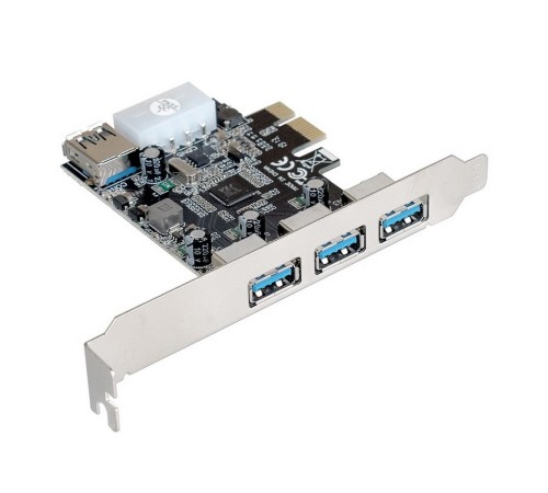 Exegate EX283720RUS Контроллер EXE-367 PCI-E 2.0, 3*USB3.0 ext + 1*USB3.0 int, разъем доп.питания (OEM)