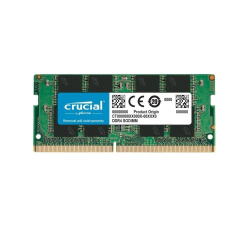 Оперативная память Crucial by Micron  DDR4  16GB 3200MHz SODIMM  (PC4-25600) CL22 SRx8 1.2V (Retail) (CT16G4SFS832A)