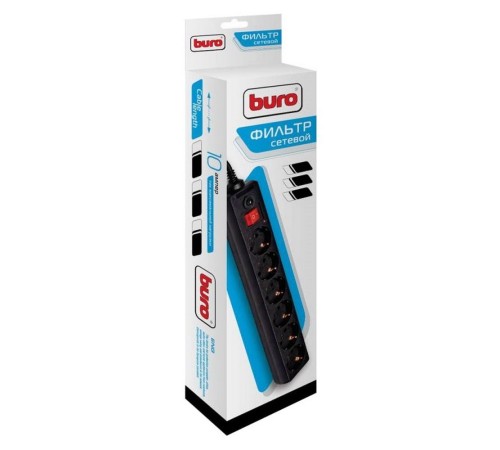 Сетевой фильтр Buro 600SH-3-B 3м (6 розеток) черный (коробка) Сетевой фильтр Buro 600SH-3-B 3м (6 розеток) черный (коробка)