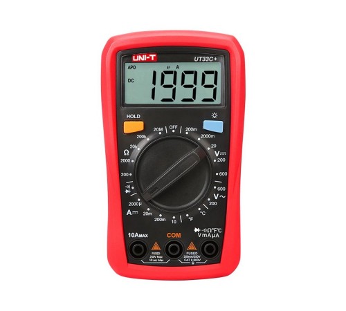Мультиметр UT33C+ , 600В, 10А, 200МОм, ручной выбор диапазона измерений, режим измерения температуры