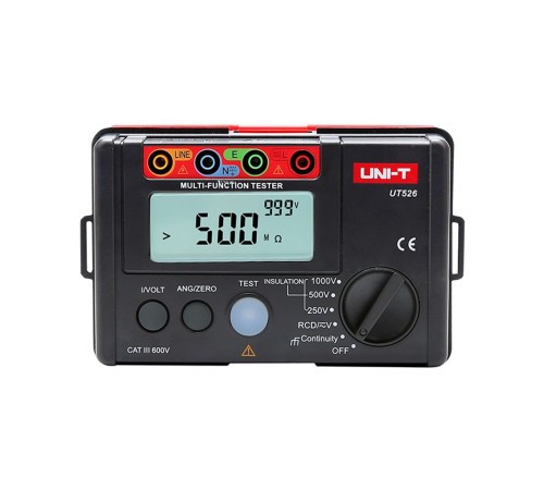 Измерители сопротивления UNI-T Измеритель сопротивления заземления и изоляции UT526 , заземление и изоляция, до 1000В, до 500МОм