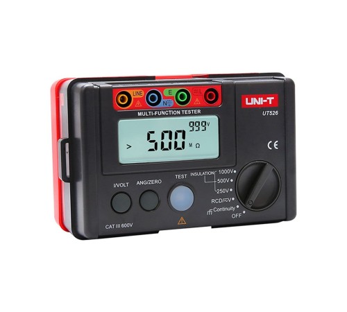 Измерители сопротивления UNI-T Измеритель сопротивления заземления и изоляции UT526 , заземление и изоляция, до 1000В, до 500МОм