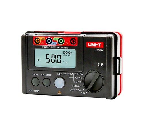 Измерители сопротивления UNI-T Измеритель сопротивления заземления и изоляции UT526 , заземление и изоляция, до 1000В, до 500МОм