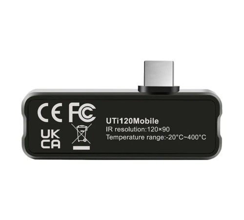 Тепловизоры и пирометры UNI-T Тепловизор UTi120Mobile , 120 * 90, -20°C;400°C, 25Гц, подключение к моб. устройствам USB-C