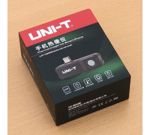 Тепловизоры и пирометры UNI-T Тепловизор UTi120Mobile , 120 * 90, -20°C;400°C, 25Гц, подключение к моб. устройствам USB-C