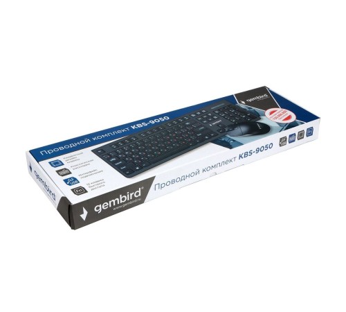 Комплект кл-ра+мышь пров. Gembird KBS-9050 черн.,104кл, 3кн., каб.1.5м Комплект кл-ра+мышь пров. Gembird KBS-9050 черн.,104кл, 3кн., каб.1.5м