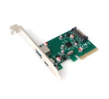 Контроллер USB Gembird SPCR-02 PCI-express, порты: 2 внешн. USB 3.1 Type-C и Type-A