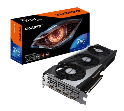 Видеокарта Gigabyte PCI-E 4.0 GV-IA380GAMING OC-6GD INTEL Arc A380 Gaming OC 6144Mb 64 GDDR6 2039/16000 HDMIx1 DPx1 HDCP Ret