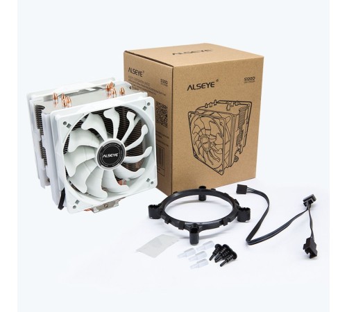 S120D-W Universal, TDP 135W, 2x120FAN, 4 heat pipe, WHITE, PWM, RTL