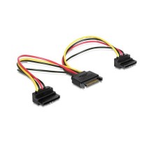 Кабель питания SATA Cablexpert CC-SATAM2F-02 15см, 15pin (M)/2x15pin(F) на 2 SATA устр, угл. разъем (086608)