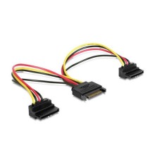 Кабель питания SATA Cablexpert CC-SATAM2F-02 15см, 15pin (M)/2x15pin(F) на 2 SATA устр, угл. разъем (086608)
