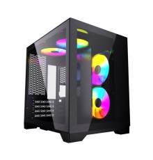 Корпус Powercase Vision Micro, Black, Tempered Glass, 4х 120mm 5-color fan, чёрный, mATX  (CVBM-L4) (CVBM-L4) (202896)