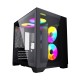 Корпус Powercase Vision Micro, Black, Tempered Glass, 4х 120mm 5-color fan, чёрный, mATX  (CVBM-L4) (CVBM-L4) (202896)