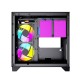 Корпус Powercase Vision Micro, Black, Tempered Glass, 4х 120mm 5-color fan, чёрный, mATX  (CVBM-L4) (CVBM-L4) (202896)