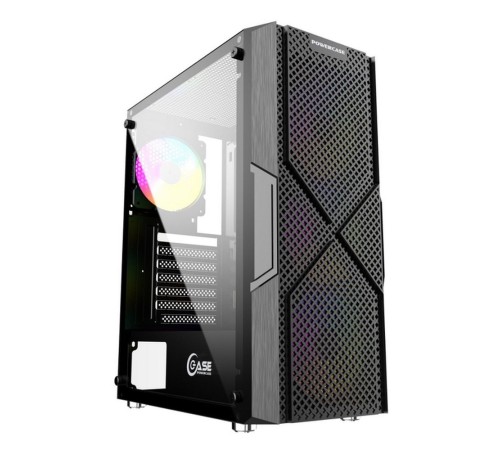 Корпус Powercase Mistral T4B, Tempered Glass, 4x 120mm 5-color fan, чёрный, ATX  (CMITB-L4) (CMITB-L4) (202926)