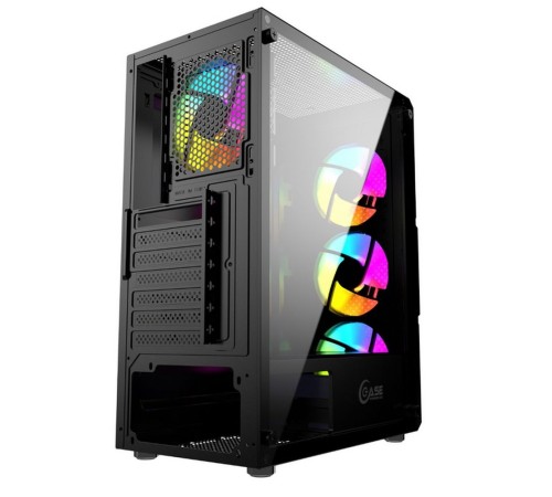 Корпус Powercase Mistral T4B, Tempered Glass, 4x 120mm 5-color fan, чёрный, ATX  (CMITB-L4) (CMITB-L4) (202926)