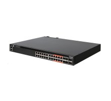 4610-30P-O-AC-F Edge-corE AS4610-30P, 24-Port GE RJ45 port PoE+, last 8 ports Ultra-PoE, 960W PoE Bugdet, 4x10G SFP+, 2 port 20G QSFP+ for stacking, Broadcom Helix 4, Dual-core ARM Cortex A9 1GHz, dual 110-230VAC 600W hot-swappable PSUs, one fixed syste