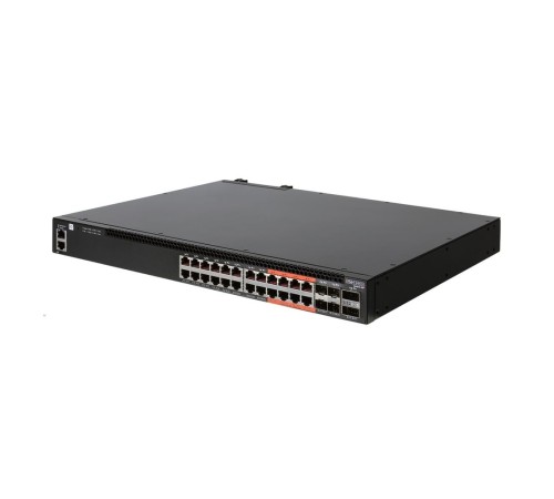 4610-30P-O-AC-F Edge-corE AS4610-30P, 24-Port GE RJ45 port PoE+, last 8 ports Ultra-PoE, 960W PoE Bugdet, 4x10G SFP+, 2 port 20G QSFP+ for stacking, Broadcom Helix 4, Dual-core ARM Cortex A9 1GHz, dual 110-230VAC 600W hot-swappable PSUs, one fixed syste