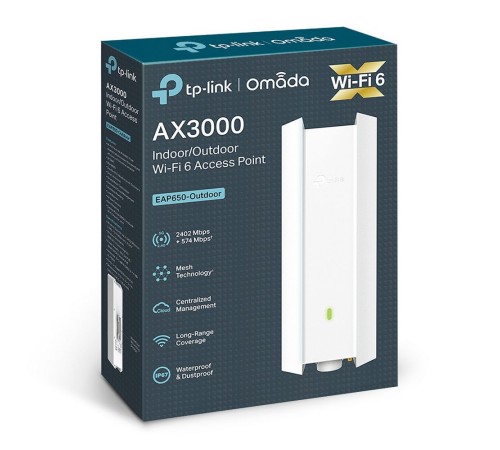 EAP650-Outdoor AX3000 Двухдиапазонная точка доступа Wi-Fi 6 для помещения/улицы EAP650-Outdoor AX3000 Двухдиапазонная точка доступа Wi-Fi 6 для помещения/улицы
