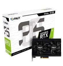 Видеокарта Palit PCI-E 4.0 PA-RTX3050 DUAL NVIDIA GeForce RTX 3050 8192Mb 128 GDDR6 1552/14000 HDMIx1 DPx3 HDCP Ret