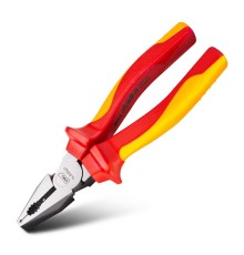Диэлектрические комбинированные плоскогубцы Deli DL512007  180мм, сталь Cr-V, сертификат VDE для работ под напряжением до 1000 В