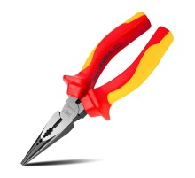 Диэлектрические удлиненные плоскогубцы Deli DL512106 160мм, сталь Cr-V, сертификат VDE для работ под напряжением до 1000 В