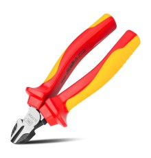 Диэлектрические диагональные бокорезы Deli DL512206  160мм, сталь Cr-V, сертификат VDE для работ под напряжением до 1000 В