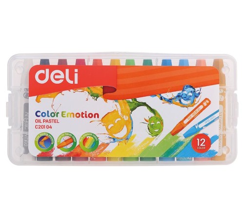 Масляная пастель Deli EC20104 Color Emotion шестигранные 12цв. пл.кор.