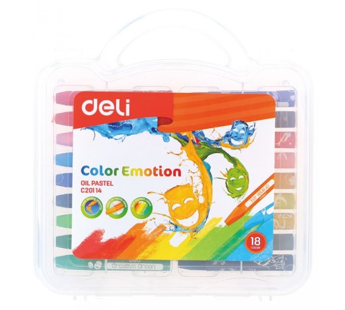 Масляная пастель Deli EC20114 Color Emotion шестигранные 18цв. пл.кор.