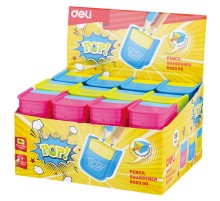 Точилка для карандашей ручная Deli ER00300 PoP 2 отверстия пластик ассорти дисплей