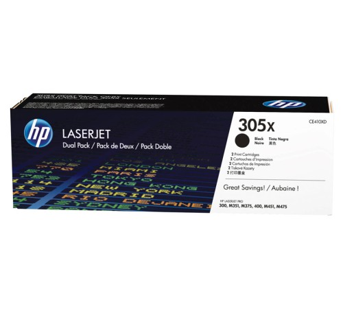 Картридж лазерный HP 410X CF410XD черный x2упак. (13000стр.) для HP LJ Pro M452/M477