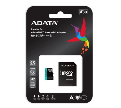 Карта памяти MICRO SDXC 256GB W/AD. AUSDX256GUI3V30SA2-RA1 ADATA Карта памяти MICRO SDXC 256GB W/AD. AUSDX256GUI3V30SA2-RA1 ADATA