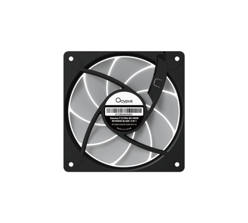 Вентилятор для корпуса Ocypus Gamma F12 Elite BK ARGB REVERSE BLADE 3 IN 1, 120x120x25mm, 4-PIN PWM, 600-1800 RPM, 26 DBA MAX, HYDRO BEARING