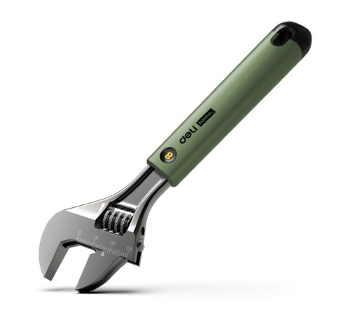Ключи Deli Разводной ключ «Home Series Green" Deli HT1508L 200мм, эксклюзивный дизайн, рукоятка - высококачественный софттач пластик Ключи Deli Разводной ключ «Home Series Green" Deli HT1508L 200мм, эксклюзивный дизайн, рукоятка - высококачественный софттач пластик