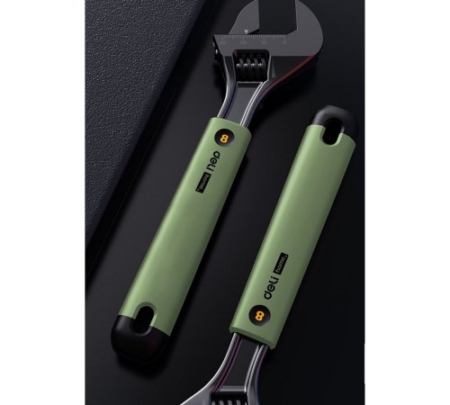 Ключи Deli Разводной ключ «Home Series Green" Deli HT1508L 200мм, эксклюзивный дизайн, рукоятка - высококачественный софттач пластик Ключи Deli Разводной ключ «Home Series Green" Deli HT1508L 200мм, эксклюзивный дизайн, рукоятка - высококачественный софттач пластик