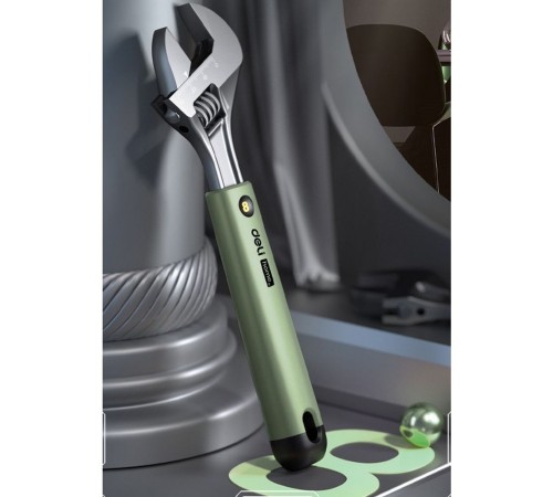 Ключи Deli Разводной ключ «Home Series Green" Deli HT1508L 200мм, эксклюзивный дизайн, рукоятка - высококачественный софттач пластик Ключи Deli Разводной ключ «Home Series Green" Deli HT1508L 200мм, эксклюзивный дизайн, рукоятка - высококачественный софттач пластик