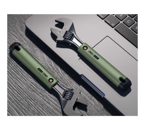 Ключи Deli Разводной ключ «Home Series Green" Deli HT1508L 200мм, эксклюзивный дизайн, рукоятка - высококачественный софттач пластик Ключи Deli Разводной ключ «Home Series Green" Deli HT1508L 200мм, эксклюзивный дизайн, рукоятка - высококачественный софттач пластик