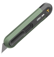 Нож Deli Технический нож "Home Series Green" Deli HT4008L  Т-образное лезвие с механизмом автоматического возврата, эксклюзивный дизайн, корпус из высококачественного софттач пластика