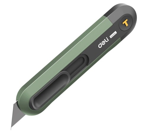 Нож Deli Технический нож "Home Series Green" Deli HT4008L Т-образное лезвие с механизмом автоматического возврата, эксклюзивный дизайн, корпус из высококачественного софттач пластика Нож Deli Технический нож "Home Series Green" Deli HT4008L Т-образное лезвие с механизмом автоматического возврата, эксклюзивный дизайн, корпус из высококачественного софттач пластика