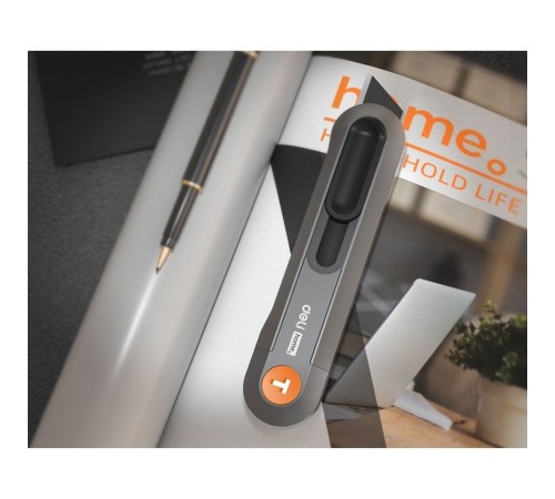 Нож Deli Набор технических ножей "Home Series Gray" Deli HT4003C (ножи 9мм+18мм+Т-образный), эксклюзивный дизайн, корпус из высококачественного софттач пластика