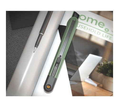 Нож Deli Набор технических ножей "Home Series Green" Deli HT4003L (ножи 9мм+18мм+Т-образный), эксклюзивный дизайн, корпус из высококачественного софттач пластика