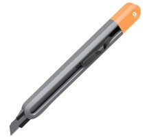 Нож Deli Технический нож "Home Series Gray" Deli HT4009C  ширина лезвия 9мм, эксклюзивный дизайн, корпус из высококачественного софттач пластика