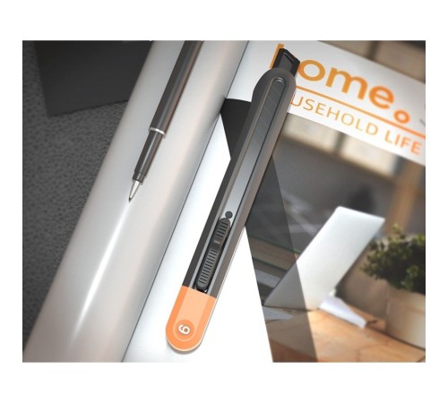 Нож Deli Технический нож "Home Series Gray" Deli HT4009C ширина лезвия 9мм, эксклюзивный дизайн, корпус из высококачественного софттач пластика Нож Deli Технический нож "Home Series Gray" Deli HT4009C ширина лезвия 9мм, эксклюзивный дизайн, корпус из высококачественного софттач пластика
