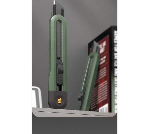 Нож Deli Набор технических ножей "Home Series Green" Deli HT4003L (ножи 9мм+18мм+Т-образный), эксклюзивный дизайн, корпус из высококачественного софттач пластика