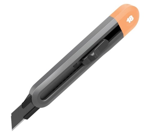 Нож Deli Технический нож "Home Series Gray" Deli HT4018C ширина лезвия 18мм, эксклюзивный дизайн, корпус из высококачественного софттач пластика Нож Deli Технический нож "Home Series Gray" Deli HT4018C ширина лезвия 18мм, эксклюзивный дизайн, корпус из высококачественного софттач пластика